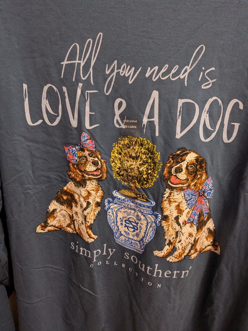Simply Southern Blue 'Love & A Dog' Long Sleeve Tee - Picture 6 of 6